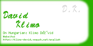 david klimo business card